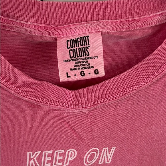 Comfort Colors Vibrant Pink Tee Dear heart size large - Picture 2 of 3